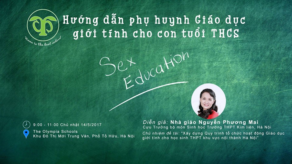 Hội thảo HD phụ huynh giáo dục giới tính cho con tuổi THCS ngày CN 14/5/2017 